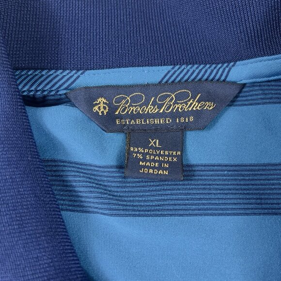 Brooks Brothers FedEx St. Jude Classic Striped Polo Shirt Blue Men’s Size XL - Picture 3 of 8